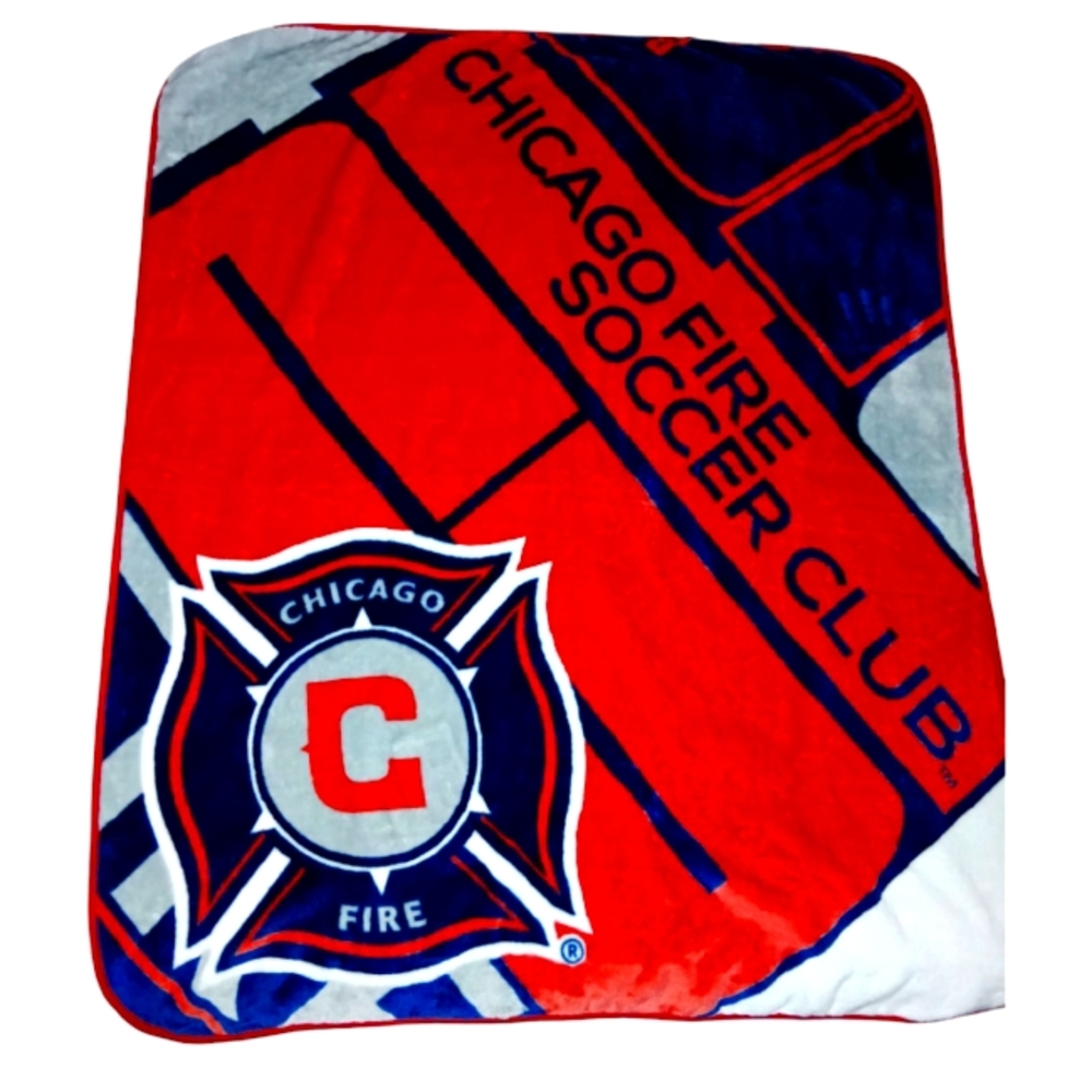 Chicago Fire FC Original Logo Plush Blanket Throw  By MLS 50 X 60 In.